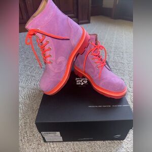 Women’s John Fluevog Boots - Derby Swirl Orchid- 7th Heaven & Eyelet - sz 7 NEW